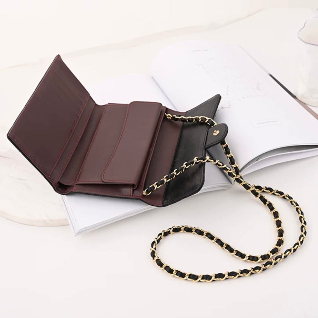 DIY Kit Chain+Insert Change Your Tri-fold Small Wallet To A Crossbody Purse